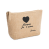 Trousse en toile de jute brodée Maman je t'aime