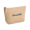 Trousse en toile de jute brodée Initiales