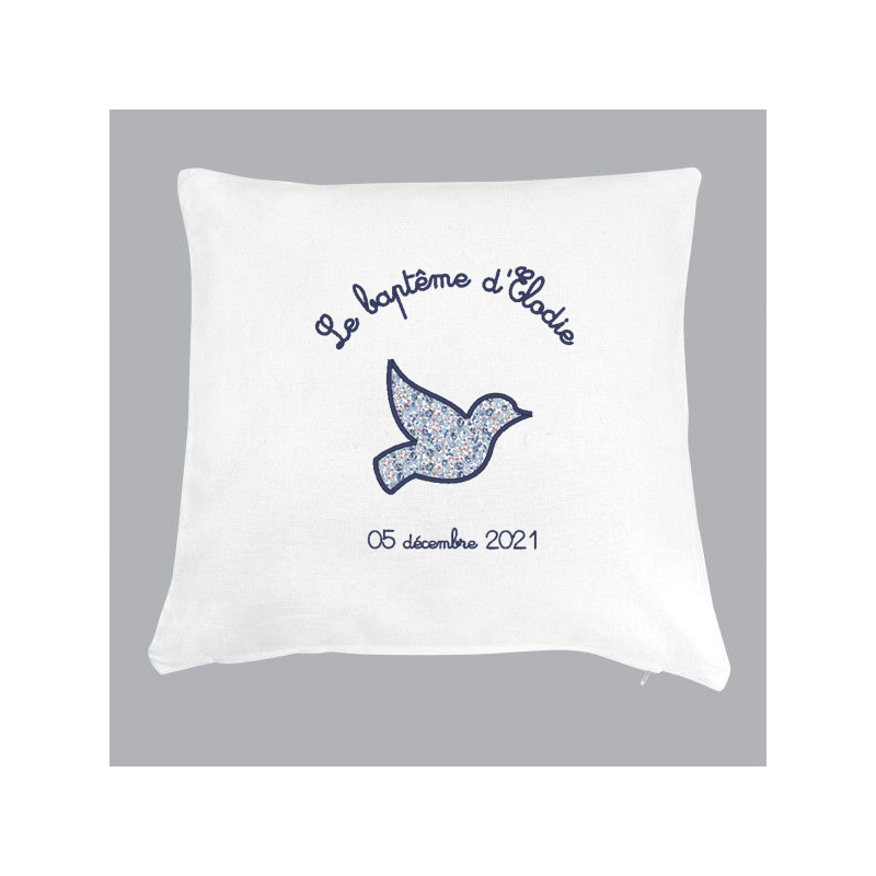 Coussin pour baptême blanc