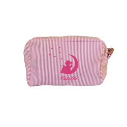 Trousse rayée brodée