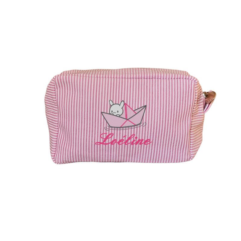 Trousse rayée brodée Petit bateau