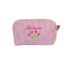 Trousse rayée brodée Fleurs