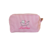 Trousse rayée brodée Ourson dans son bain