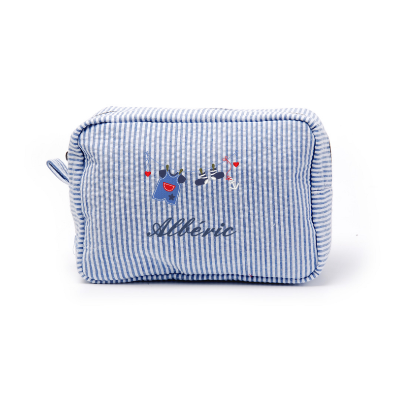 Trousse rayée brodée Corde bébé