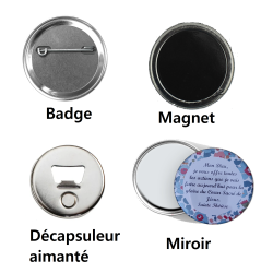 Magnet, badge ou décapsuleur Maman avec sa pochette