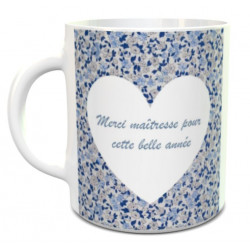 Tasse Merci maîtresse fleurie personnalisable