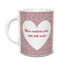 Tasse Merci maîtresse fleurie personnalisable