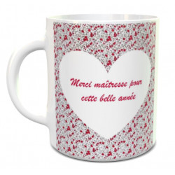 Tasse Merci maîtresse fleurie personnalisable