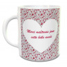 Tasse Merci maîtresse fleurie personnalisable