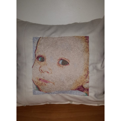 coussin brode photo