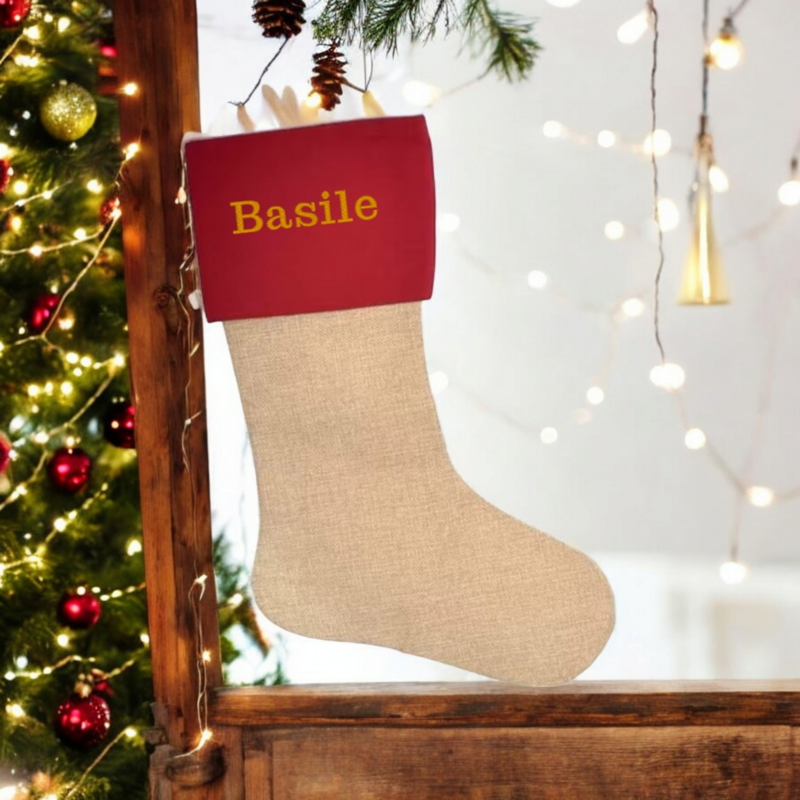 Botte de Noël brodée Botte de Noël brodée