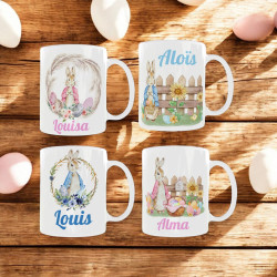 tasse personnalisée avec Pierre lapin et un prénom