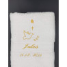 drap de bain de baptême brodé dans notre atelier