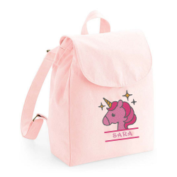 Sac à dos brodé avec couronne de fleurs