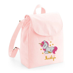 Sac à dos brodé avec couronne de fleurs
