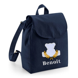 Sac à dos brodé avec couronne de fleurs