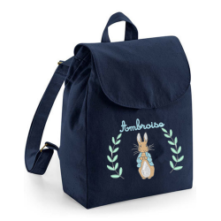 Sac à dos brodé avec couronne de fleurs
