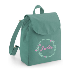 Sac à dos brodé avec une jolie tête de licorne