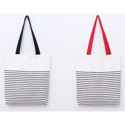 Sac rayé  brodé