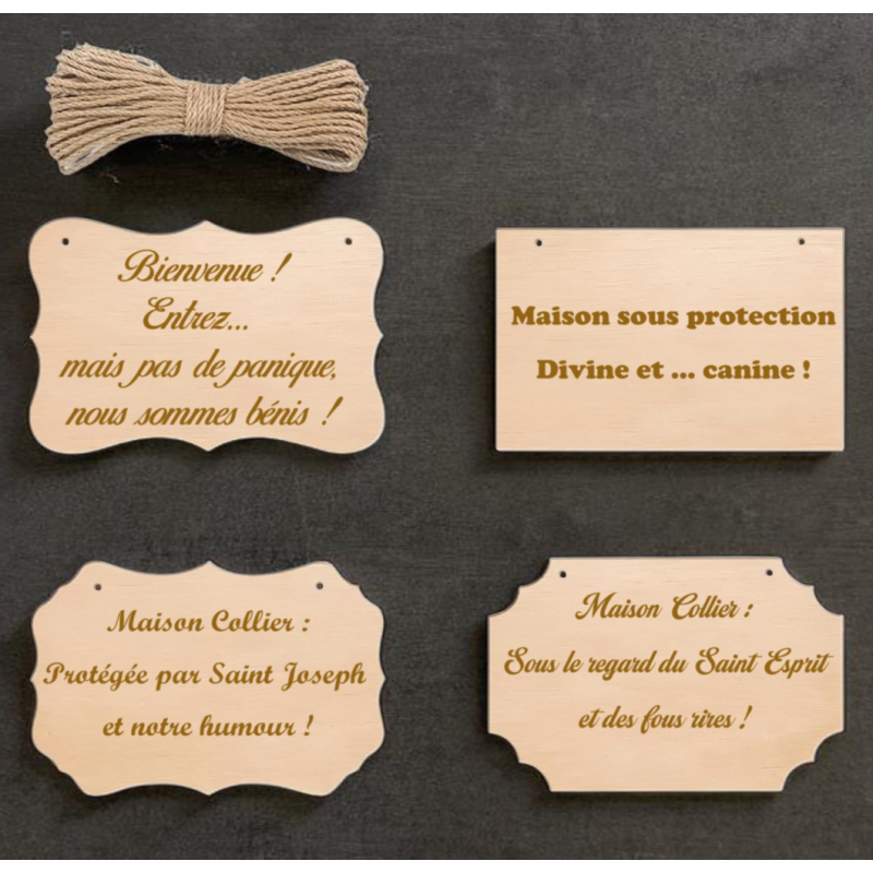Planche de porte gravée