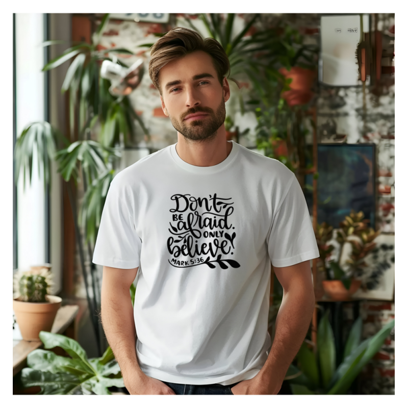 T‑shirt coton imprimé DTF – blanc ou marine