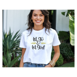 T‑shirt coton imprimé DTF – blanc ou marine