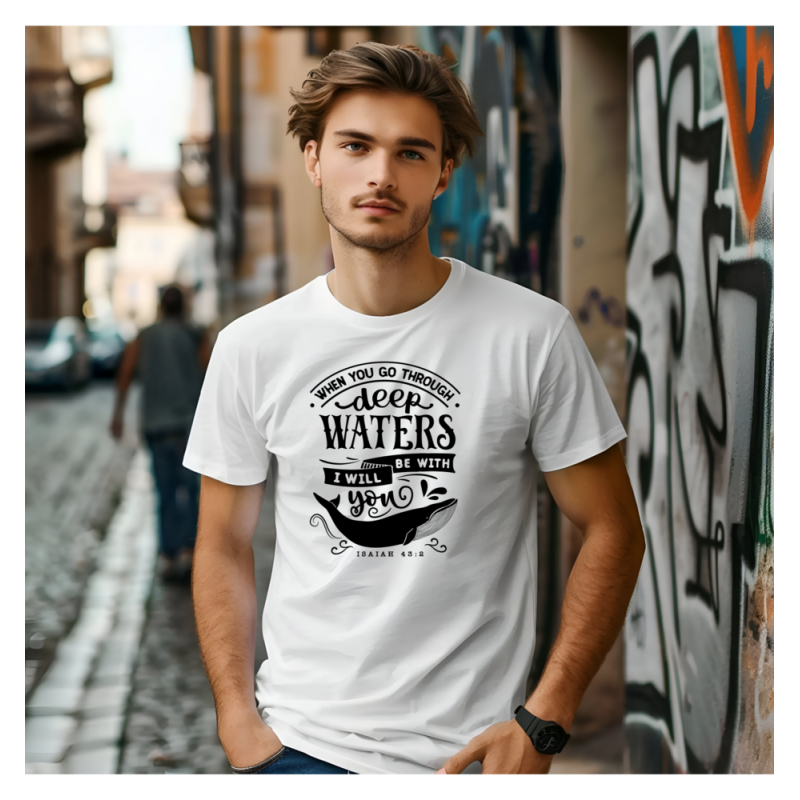 T‑shirt coton imprimé DTF – blanc ou marine