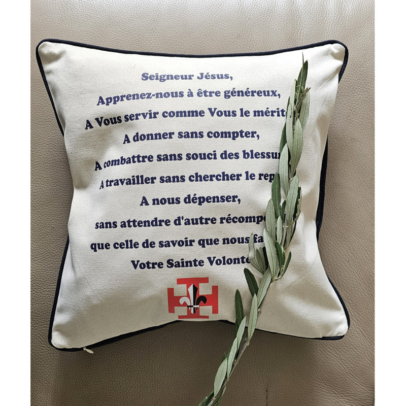 Coussin prière scoute imprimée