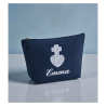 Pochette, trousse de toilette, voyage, fête, anniversaire, rentrée, vacances, naissance, cadeau personnalisé, personnalisé, brod