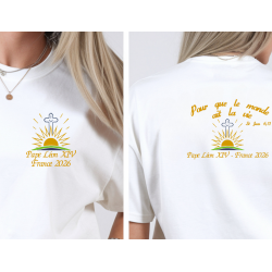 T‑shirt coton imprimé DTF – blanc ou marine