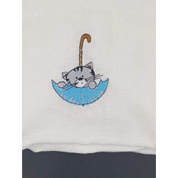 Lange brodé chat dans parapluie