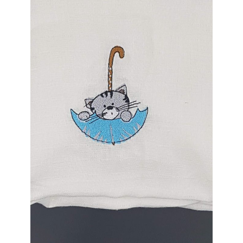 Lange brodé chat dans parapluie Lange brodé chat dans parapluie