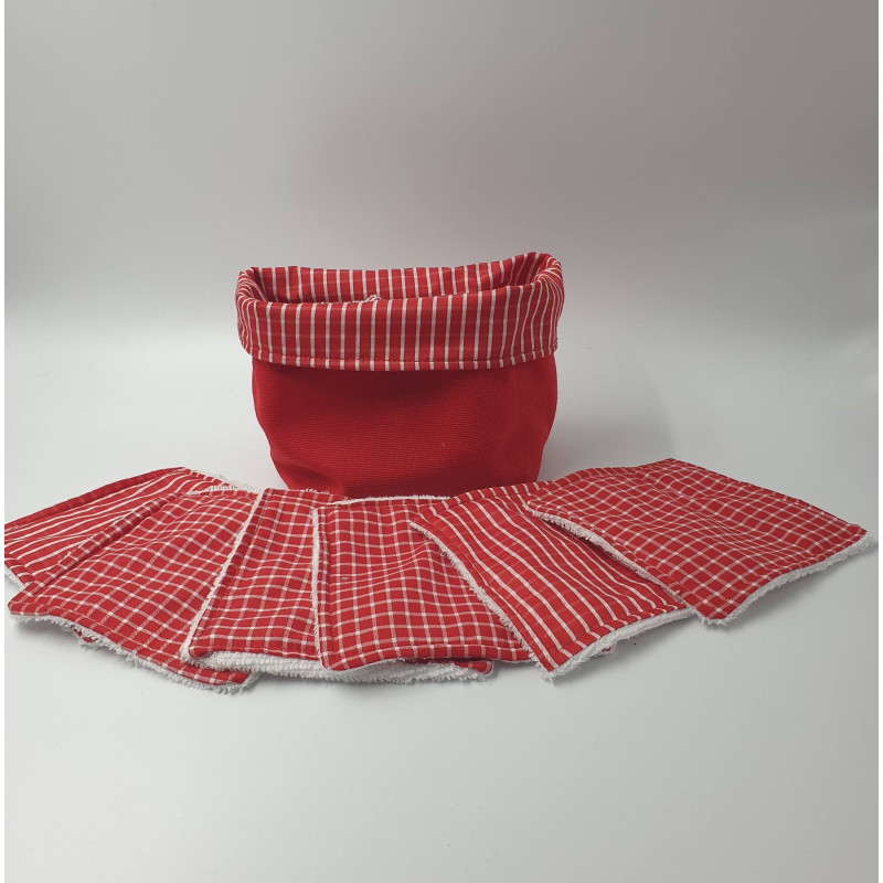 Panier rouge écossais et ses lingettes Panier rouge écossais et ses lingettes