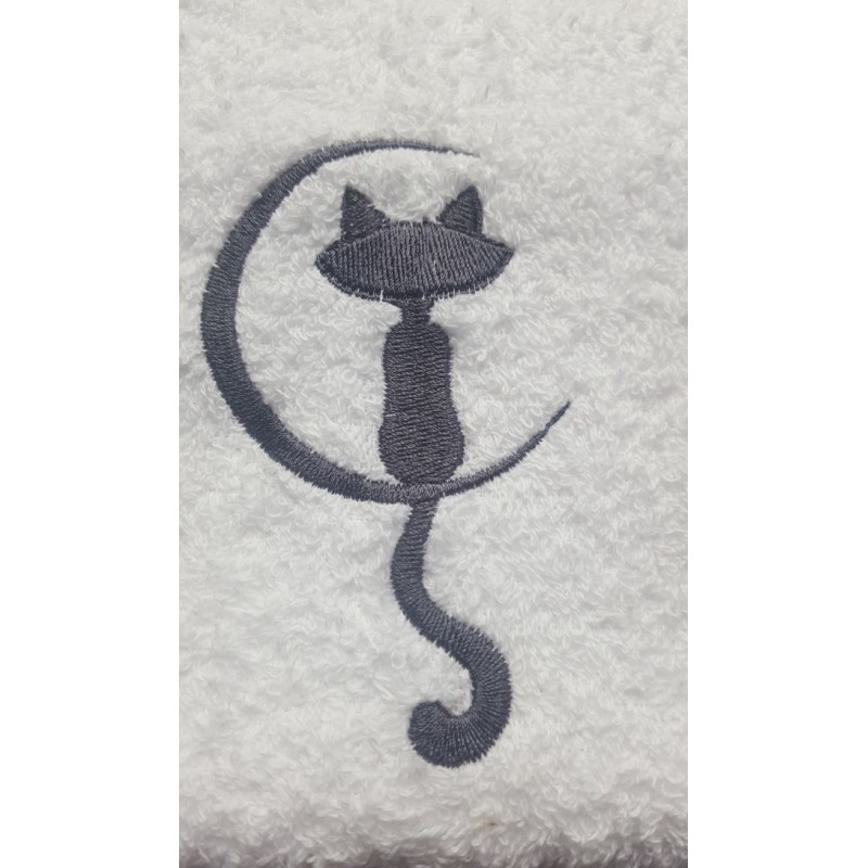 Serviette de toilette Chat assis dans la lune